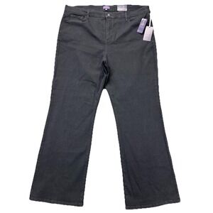 NYDJ Bootcut Jeans Womens 22W (42x33)‎ Black Wide Leg Stretch Plus USA Made NEW